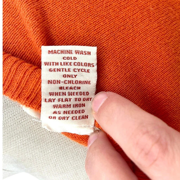 Sundance Henley Cotton Rabbit Hair Sweater Orange Size Small - Picture 9 of 9